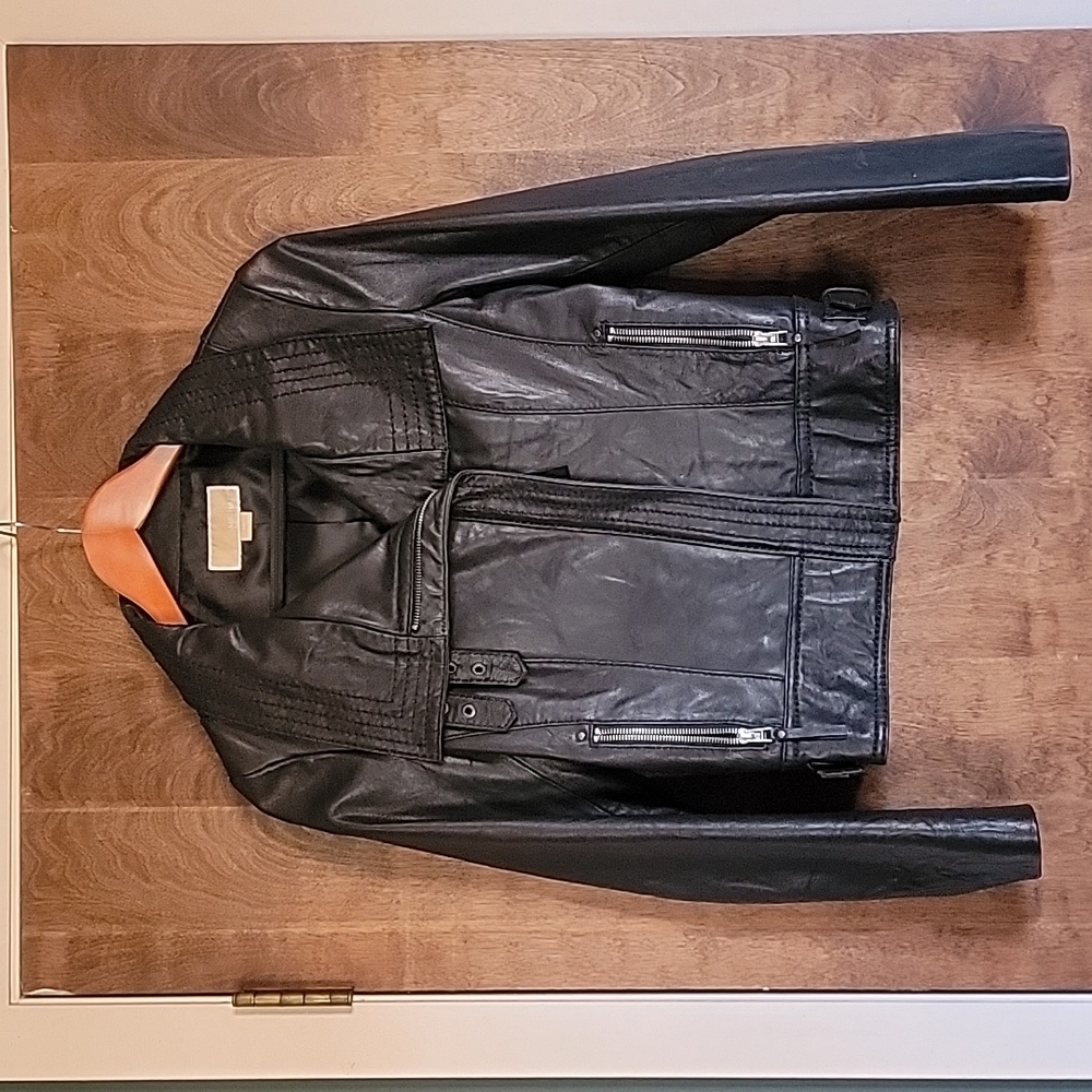 Michael Kors Leather Moto Jacket